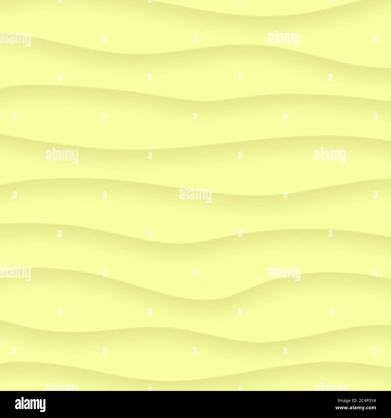 Abstract background of wavy lines with shadows in light yellow colors ...