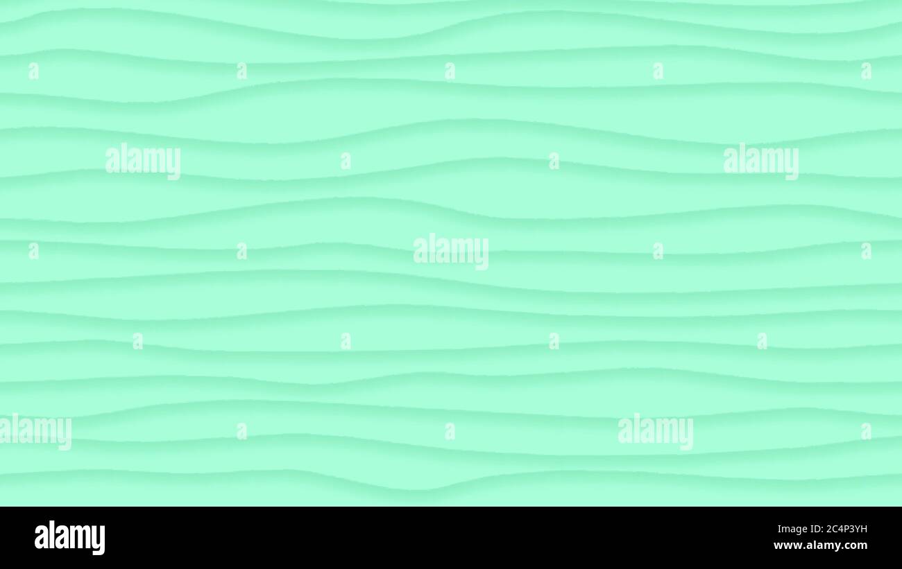 Abstract background of wavy lines with shadows in turquoise colors ...