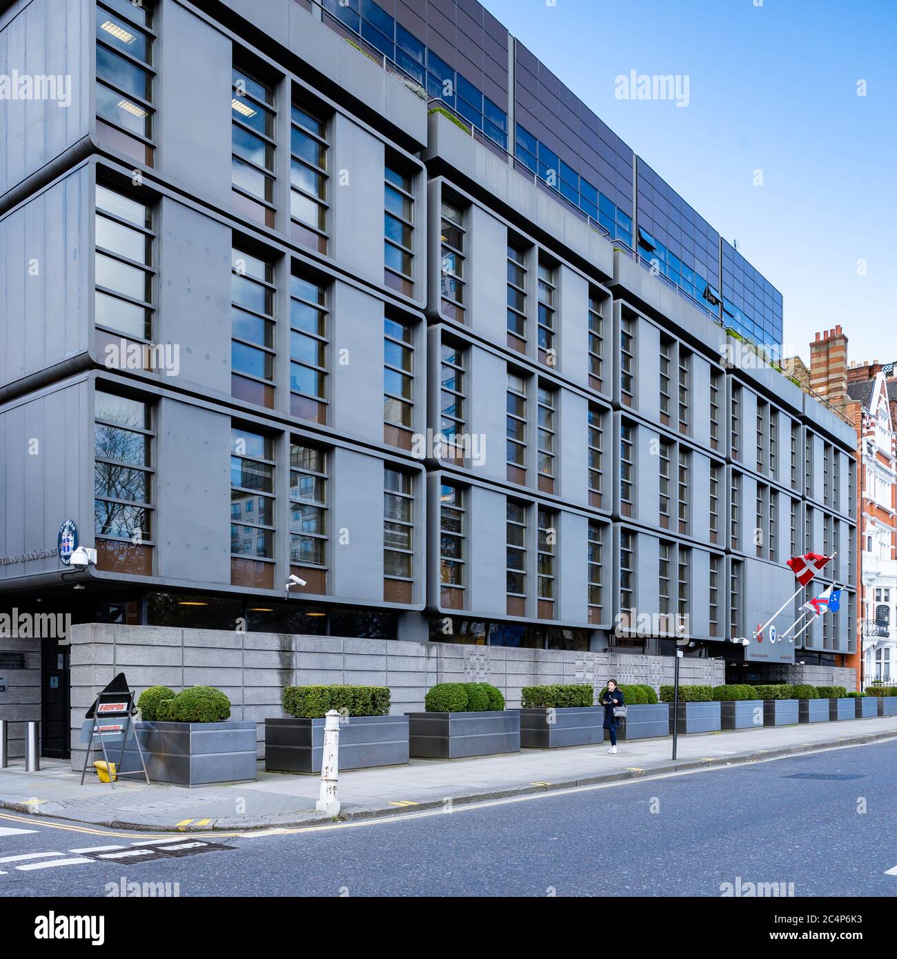 The Royal Danish Embassy, 55 Sloane St, Knightsbridge, London SW1X 9SR Stock Photo