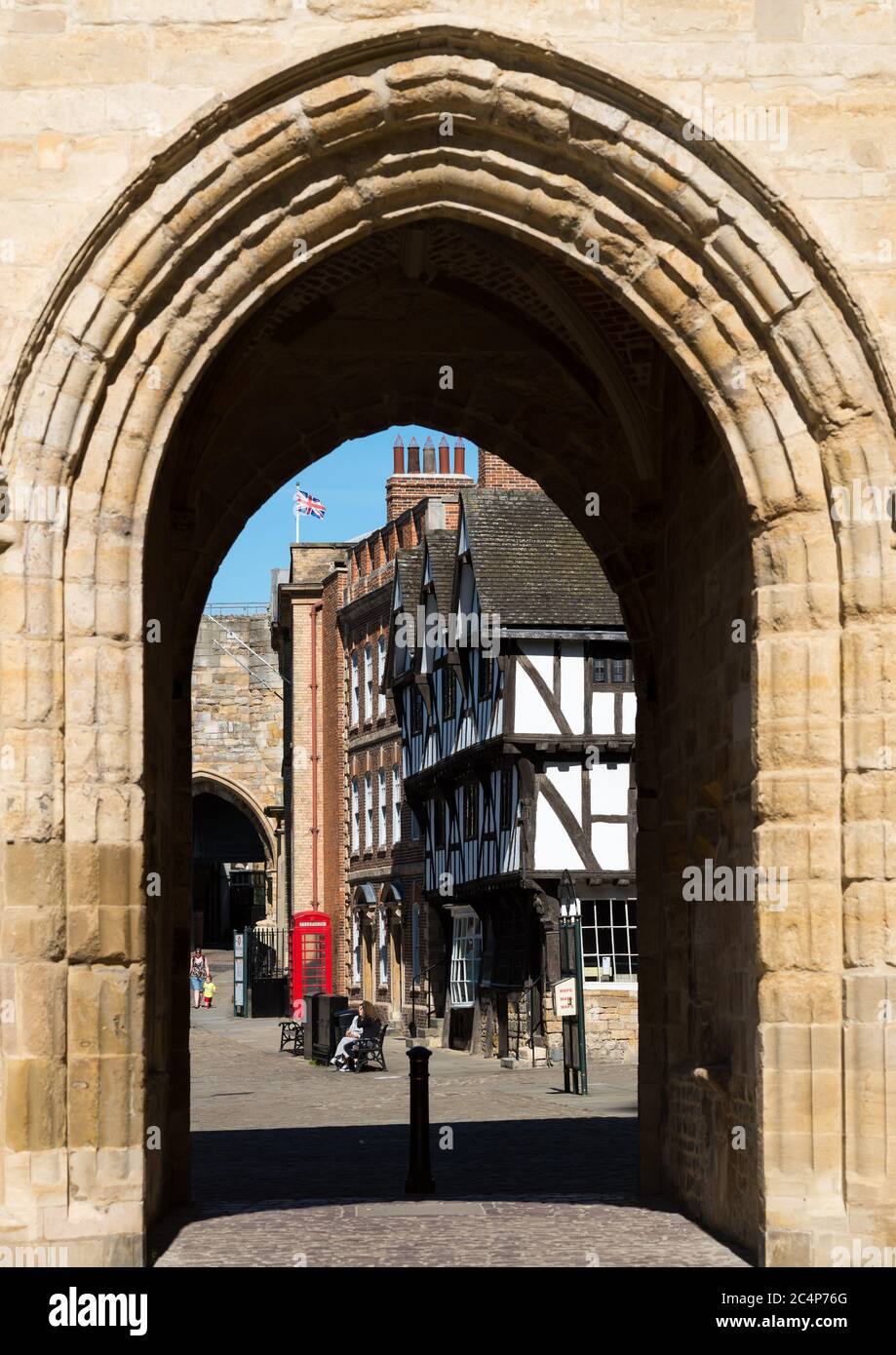 Lincoln Historic Centre , Castle Square, on a Summer Morning Stock Photo