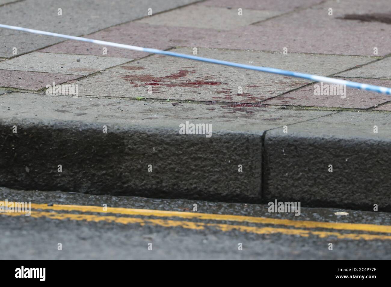 Part of Argyle Street in Glasgow has been cordoned off after someone was stabbed in a 'targeted assault' on Sunday afternoon. The pavement appears stained within the cordon. Officers were called to the scene, at the junction with James Watt street, just after midday. Stock Photo