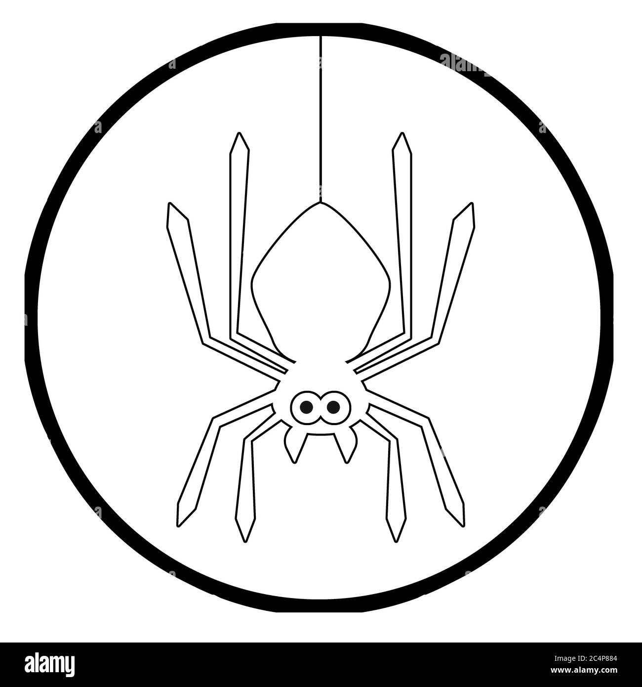 Spider on an white background, 3D rendering Stock Photo