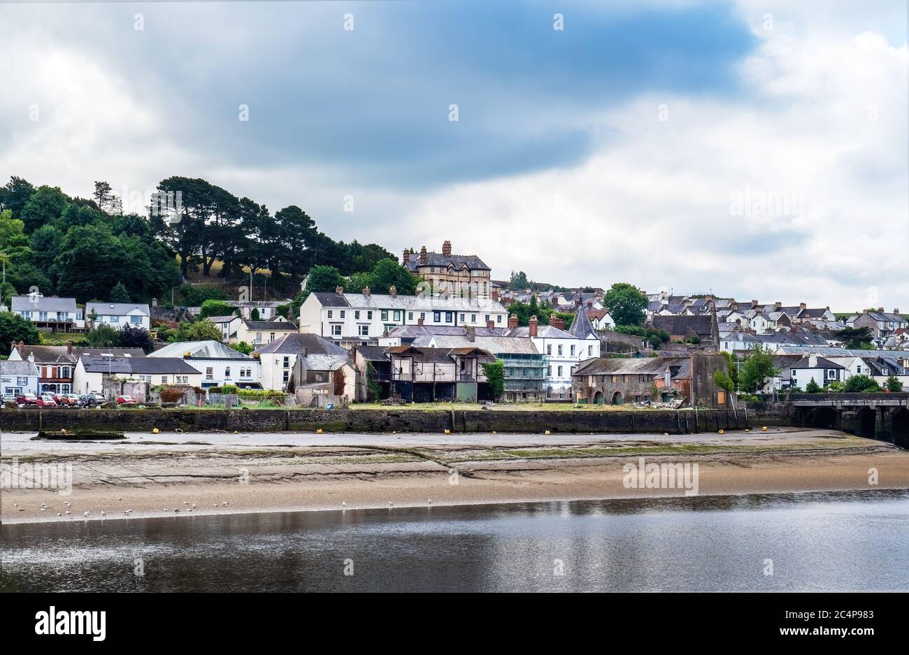 BIDEFORD, DEVON, UK JUNE 14 2020 The East the Water wharves, for
