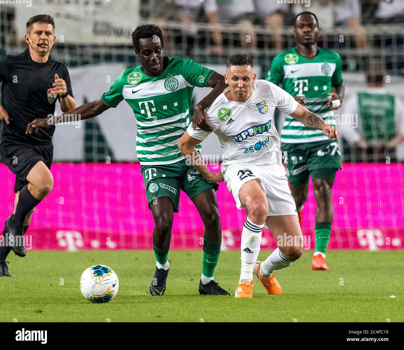 BUDAPEST, HUNGARY - FEBRUARY 15: (r-l) Kenneth Otigba of