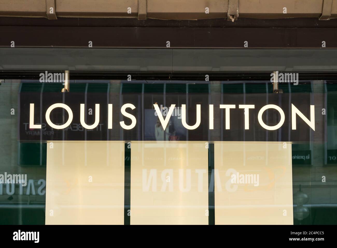 Munich, Germany : Louis Vuitton logo. Louis Vuitton Malletier is a french  fashion house founded in 1854, today belonging to LVMH group Stock Photo -  Alamy