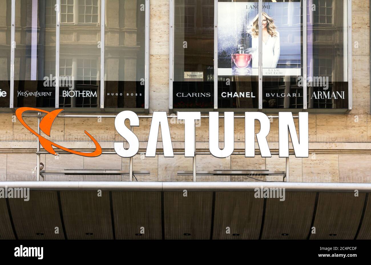 Munich, GERMANY : Saturn store. Saturn is a German chain of electronics stores Stock Photo
