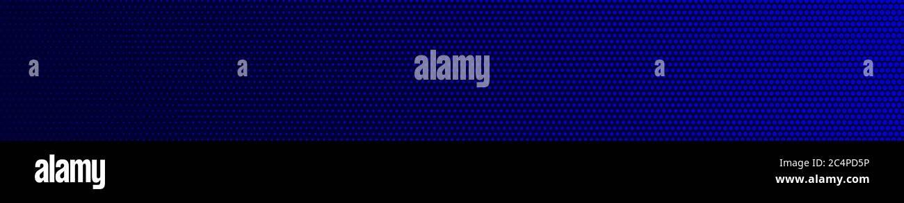 Abstract halftone gradient horizontal banner in blue colors Stock Vector