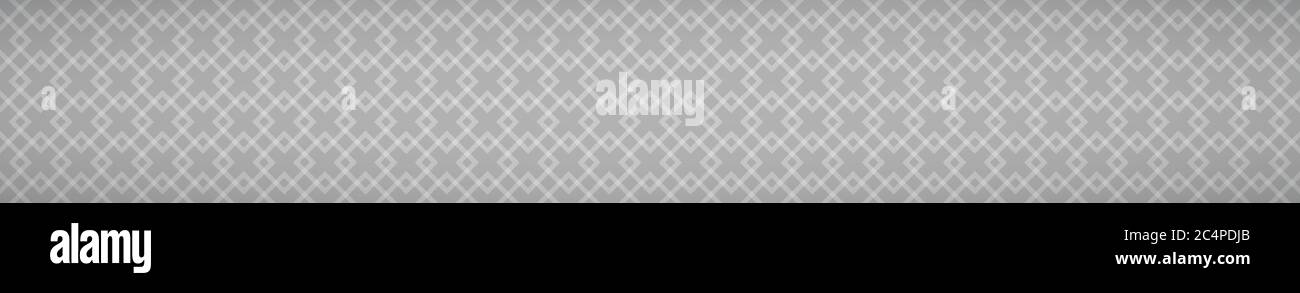 Abstract horizontal banner of intertwined small squares on gray background Stock Vector