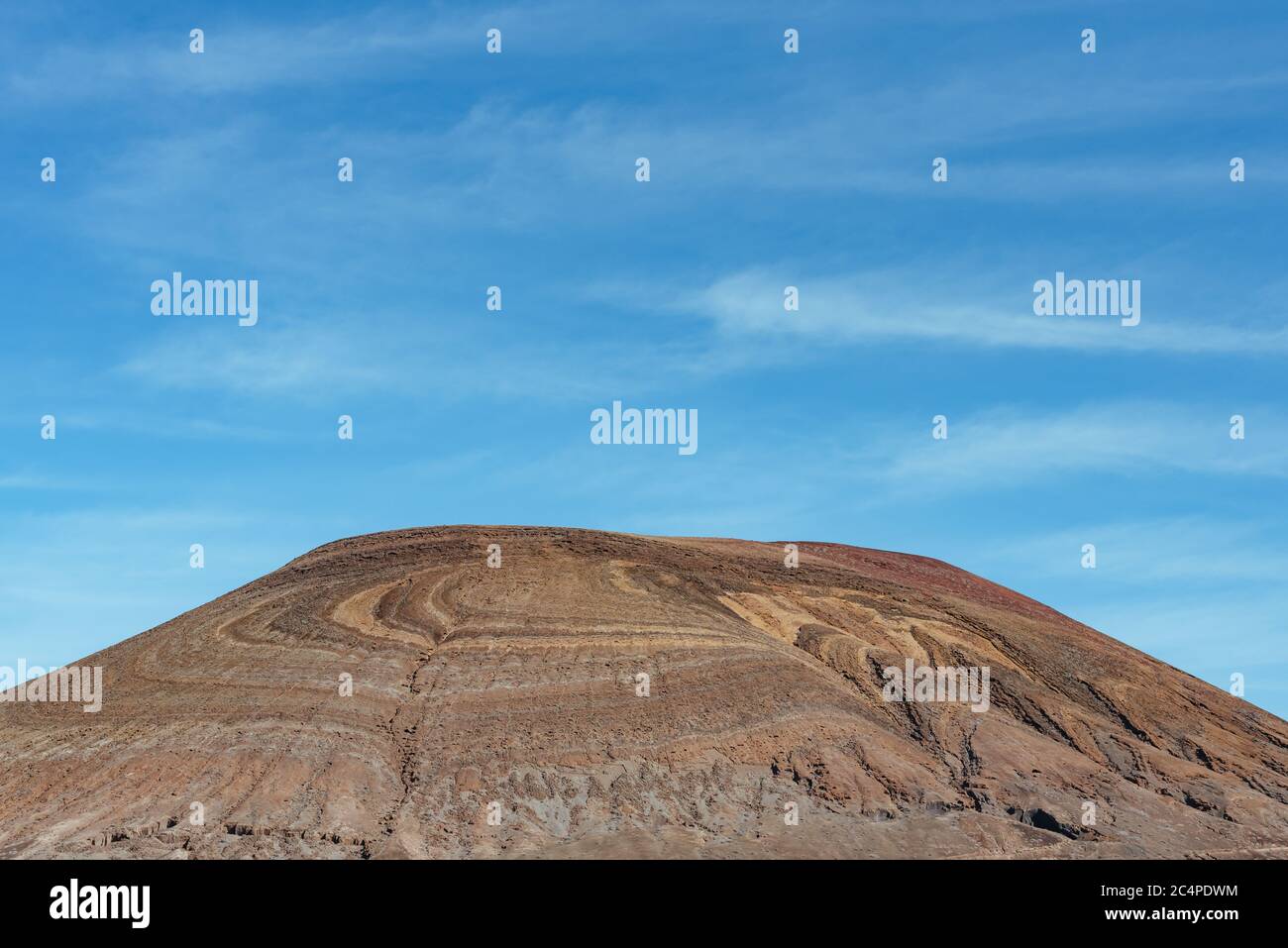 La Graciosa/Graciosa Island's highest point is part of Montana Pedro Barba (the peak is Agujas Grandes at 266m), Canary Islands, Spain Stock Photo