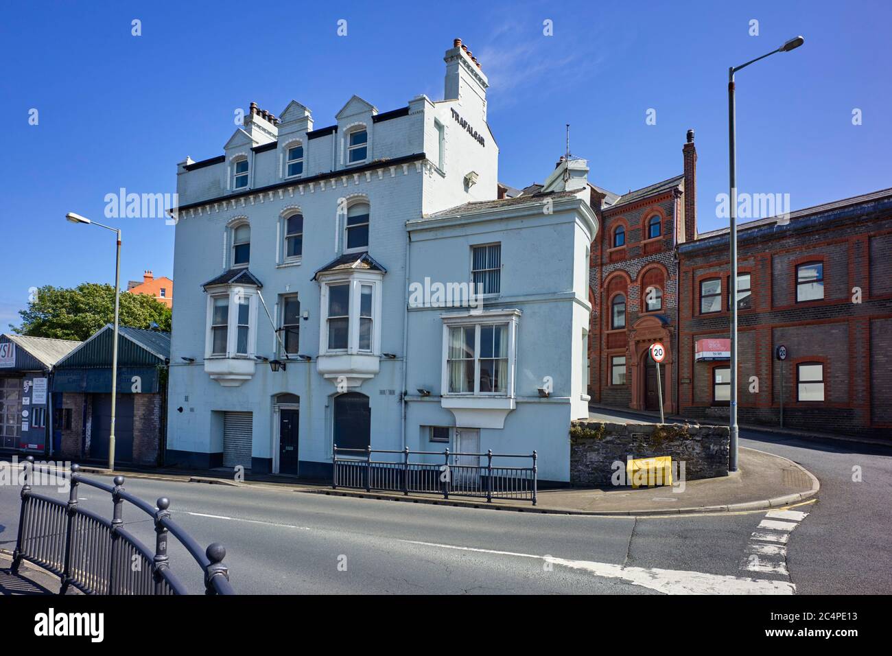 The former Trafalgar public house on South Quay at Douglas, Isle of Man Stock Photo Alamy