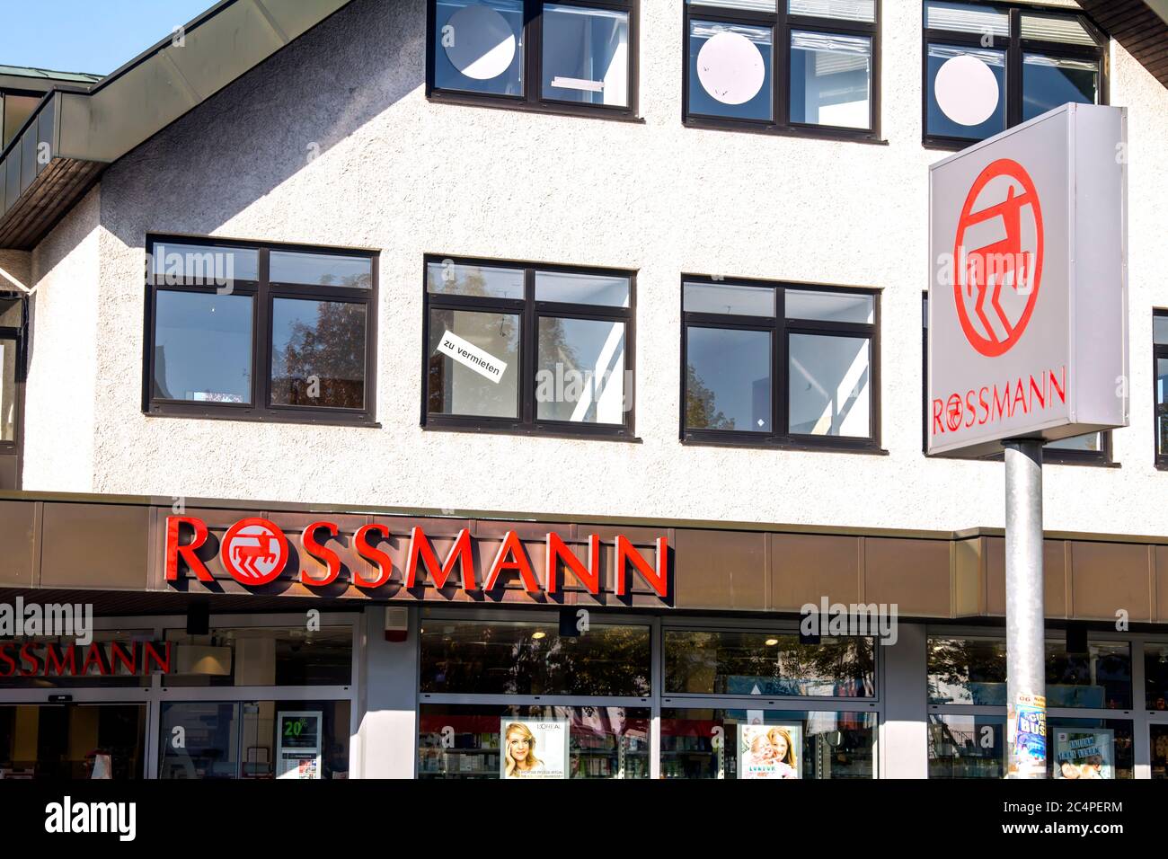 Entrance of a Rossmann Store. The Rossmann GmbH commonly known as Rossmann  Drogeria Parfumeria Cosmetic Shop is the second largest drugstore chain bas  Stock Photo - Alamy