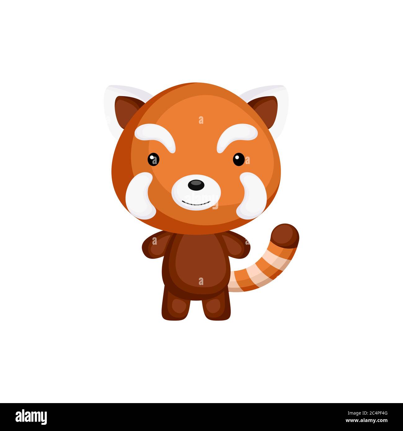 Cute Funny Baby Red Panda Isolated On White Background Adorable Animal Character For Design Of Album Scrapbook Card And Invitation Fun Zoo Stock Vector Image Art Alamy