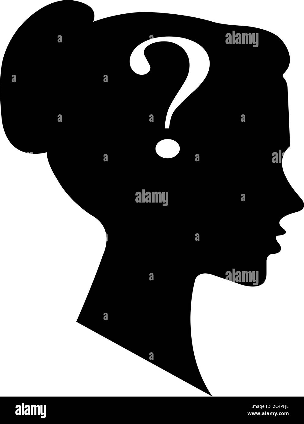 Question Mark, icon business with female face Stock Vector Image & Art ...