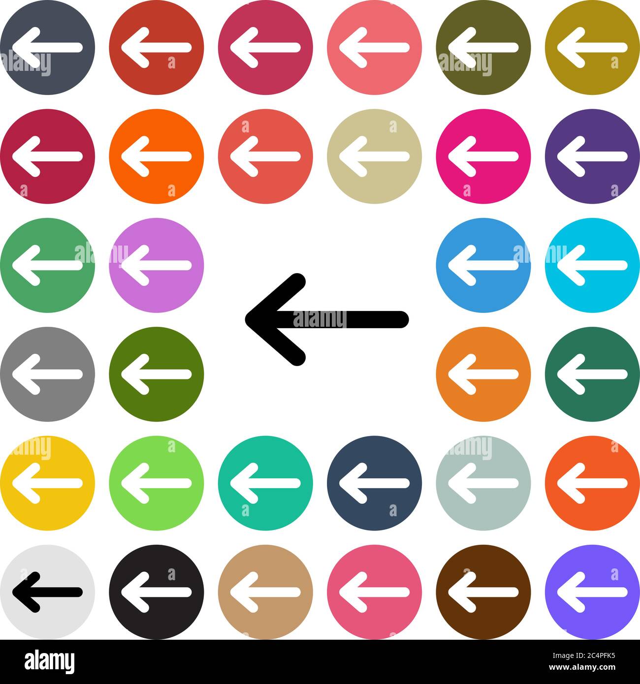 Vector modern Arrow flat design icon set in button. Stock Vector