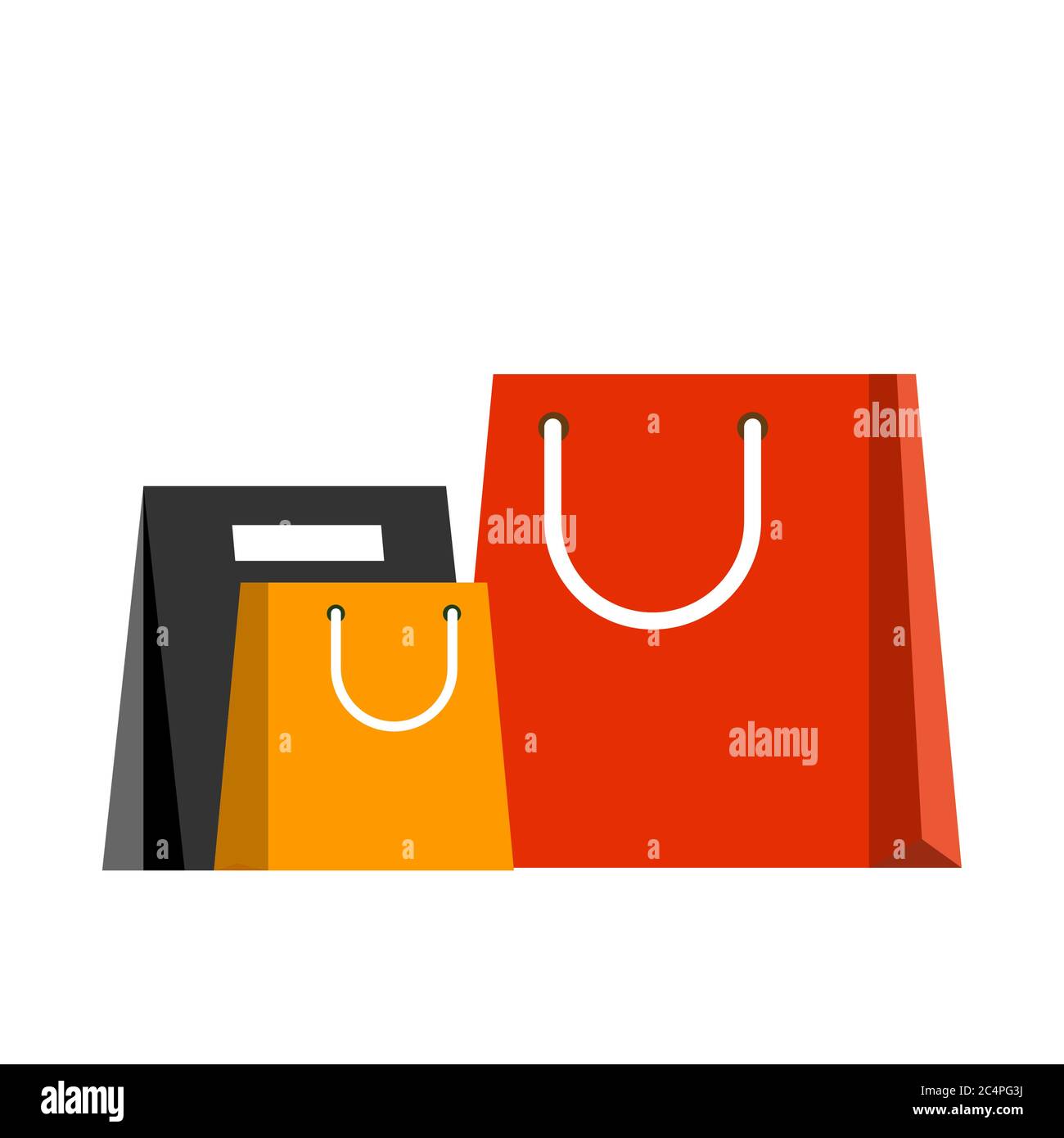 Paper bag for making purchases. Vector store and shop package, isolated gift and good bargain illustration Stock Vector