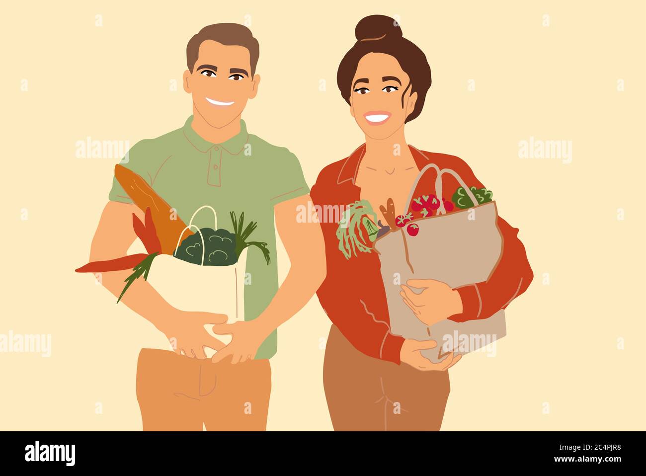 Cheerful man woman couple cartoon hi-res stock photography and images -  Page 17 - Alamy