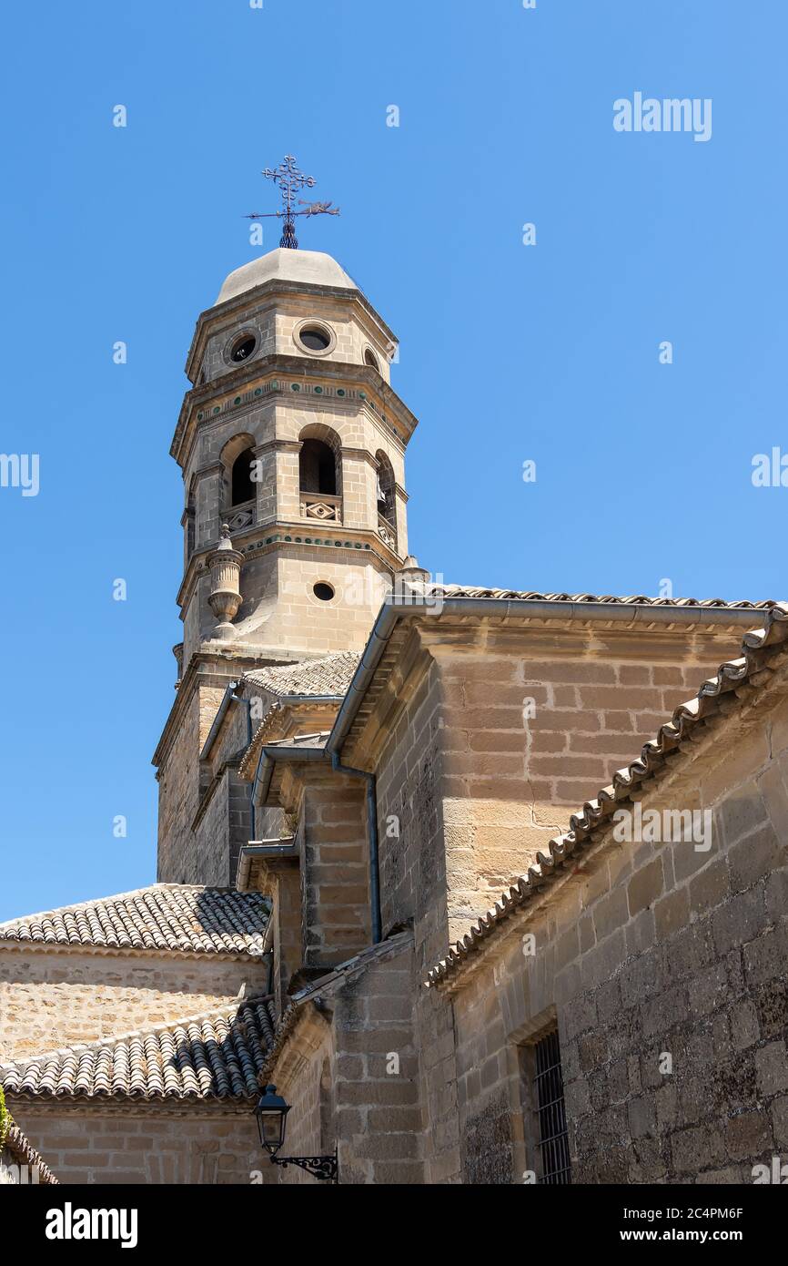 bell tower of Cathedral of the Assumption of the Virgin in Baeza, Saint Mary square, Jaen, Spain Stock Photo