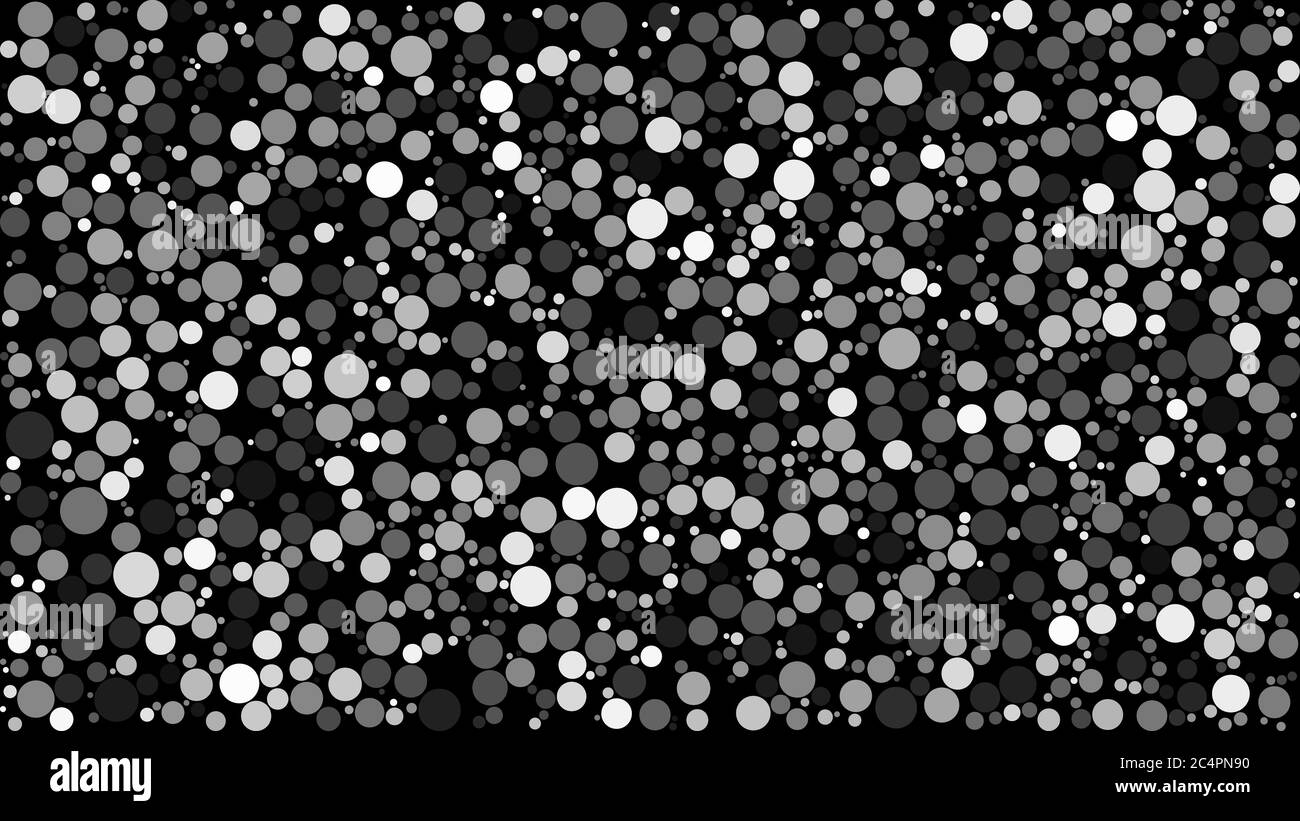 Abstract background of circles of different sizes in shades of gray ...