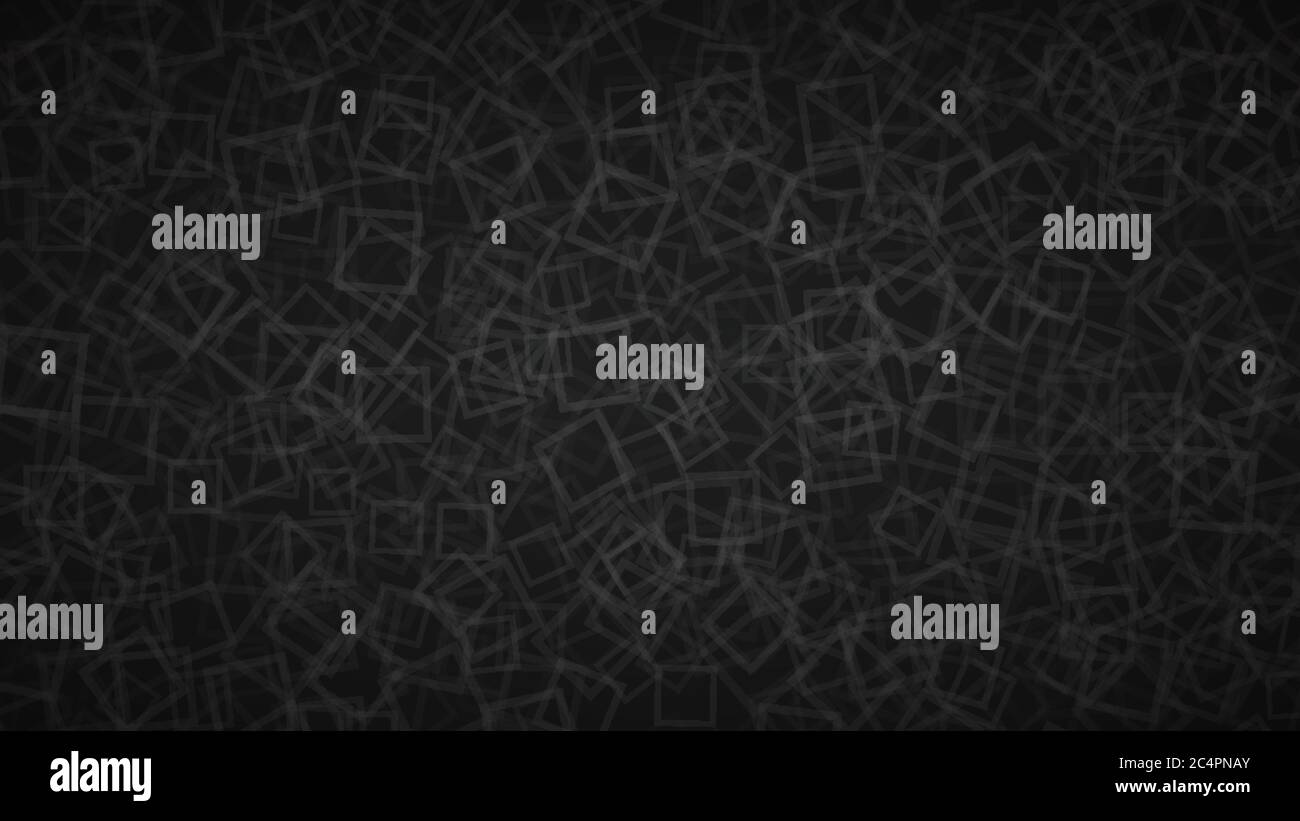 Abstract background of randomly arranged contours of squares in black colors. Stock Vector