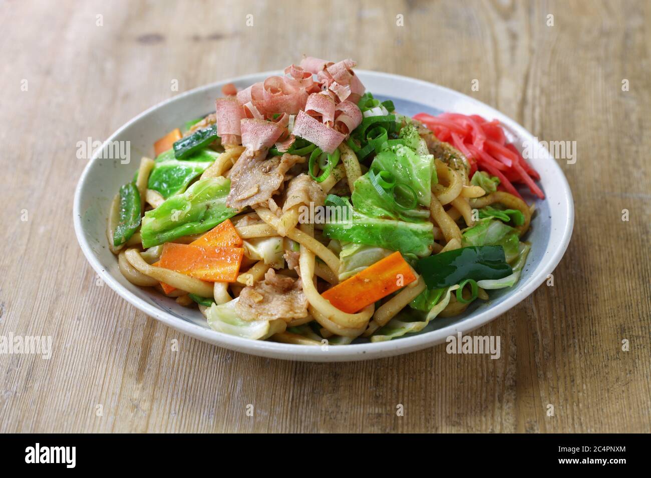 yaki udon , a kind of japanese udon noodle dish, pan fried udon noodles