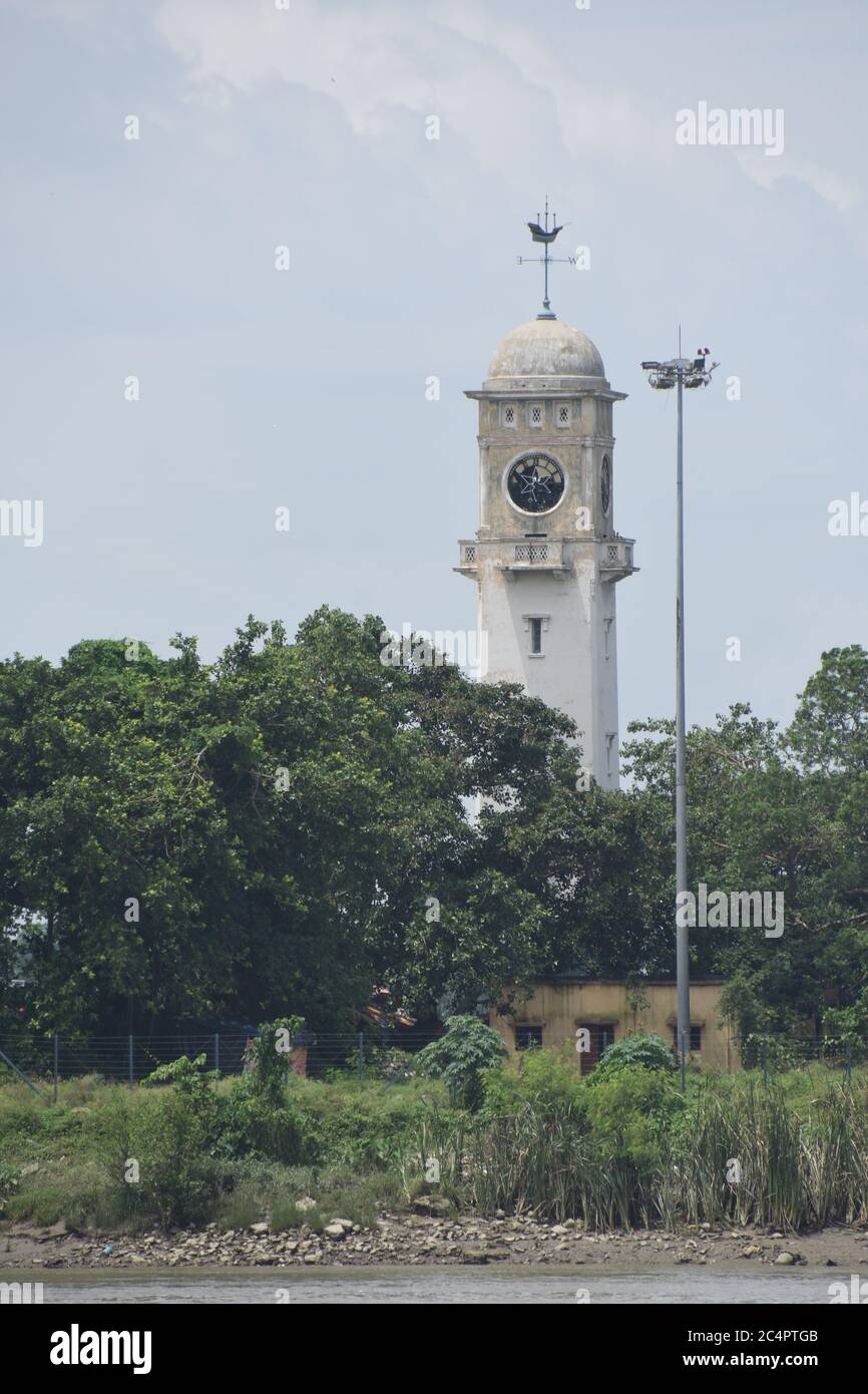 Clock Tower of Netaji Subhas Dock, Garden Reach, Kolkata, India Stock