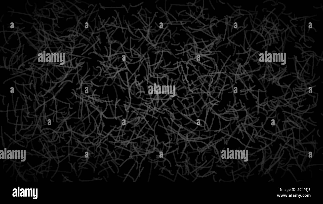 Abstract dark background of curves or scratches, white on black Stock ...