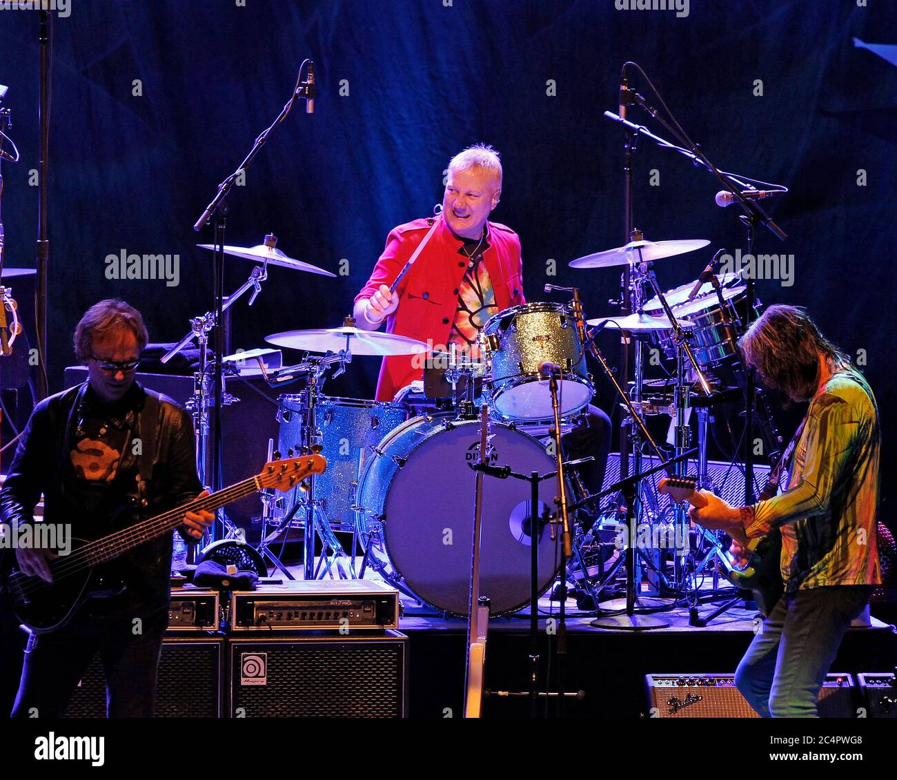 Drummer Gregg Bissonette performs with Ringo Starr and the All Starr Band at the  Broward Center for the Performing Arts in Fort Lauderdale, Florida. Stock Photo