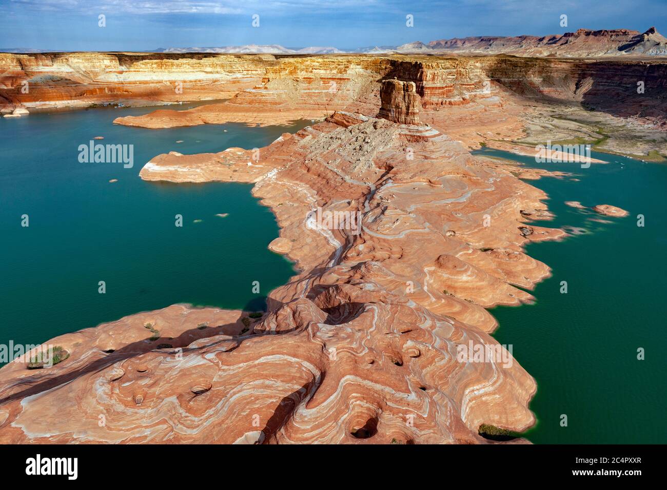Exposed Geology of Glen Canyon - Lake Powell Stock Photo