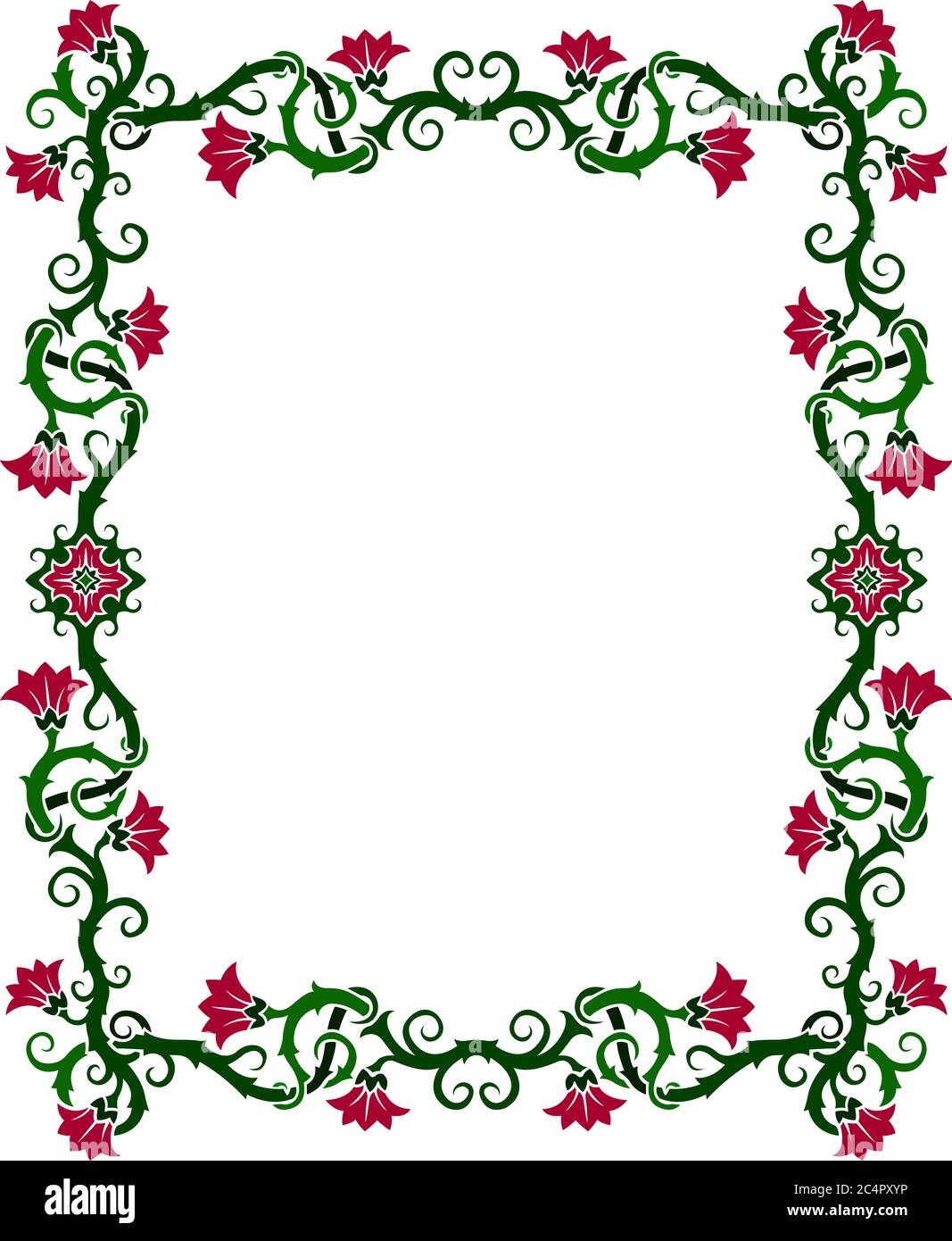 Beautiful floral frame with flowers on white background Stock Vector ...