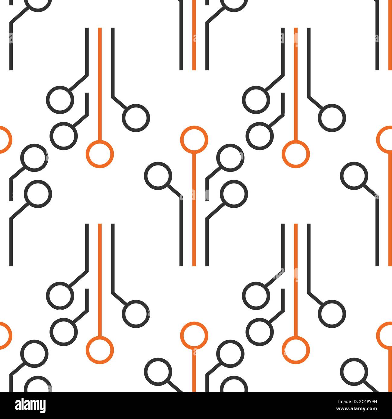 Seamless pattern with graph and analytics icon on white background. Digital internet pattern Stock Vector