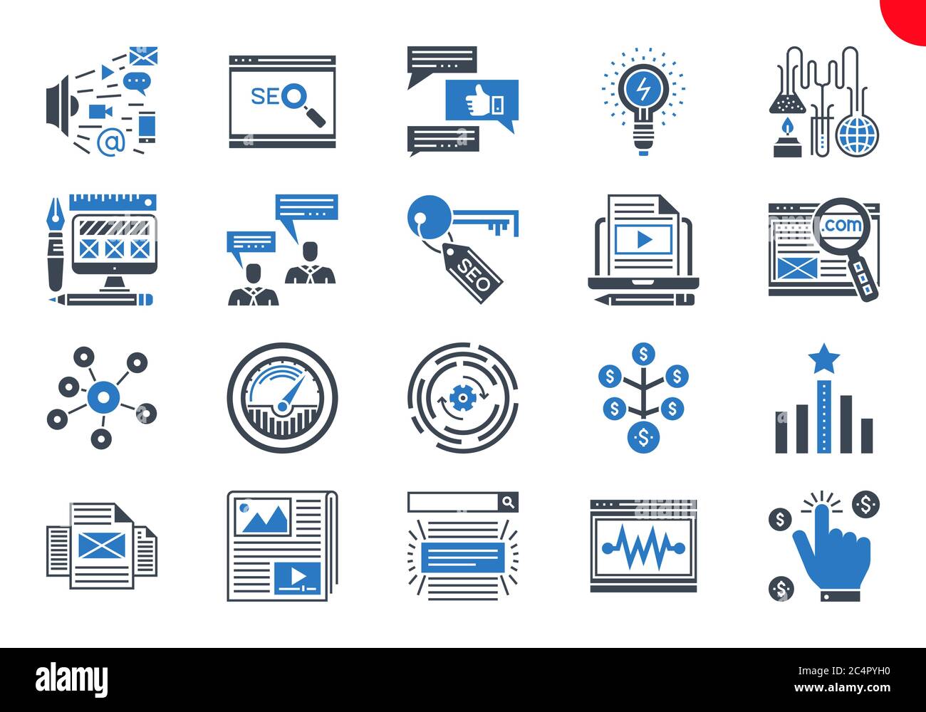 Thin Line Icons Set of Search Engine Optimization Stock Vector Image ...