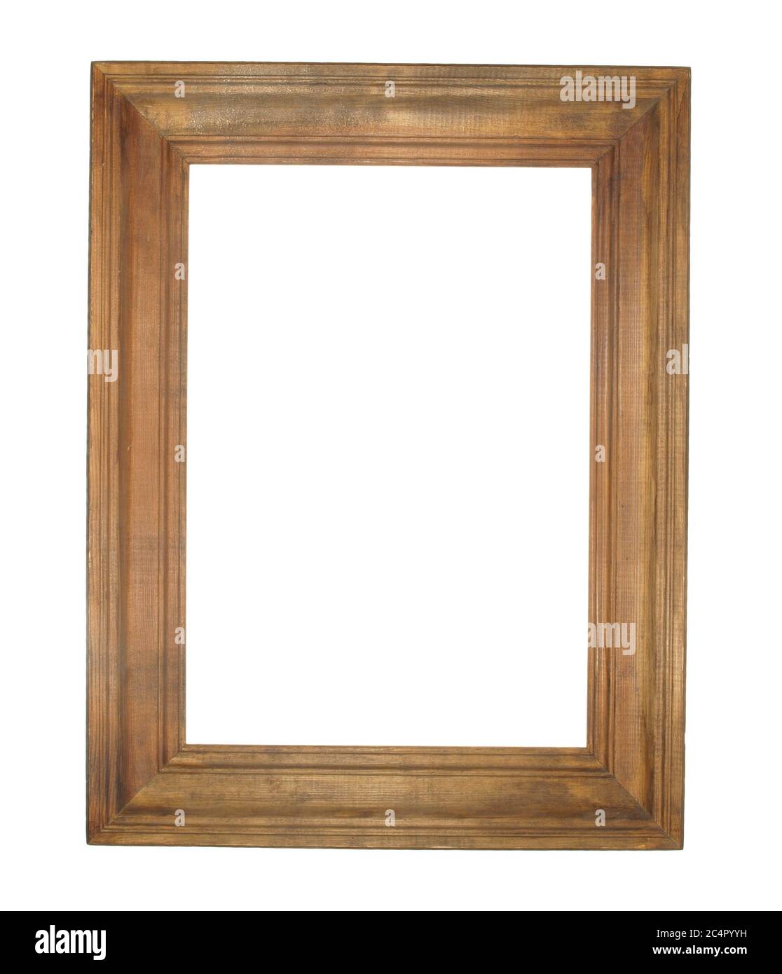 Old brown wooden frame isolated on white background Stock Photo - Alamy