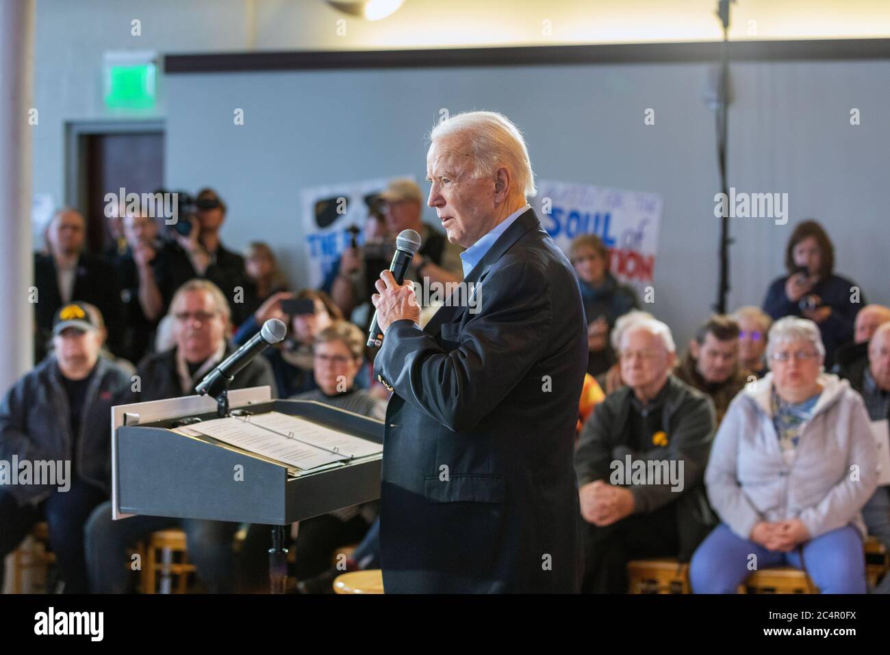 Former Vice President Joe Biden holding a presidential campaign rally ...