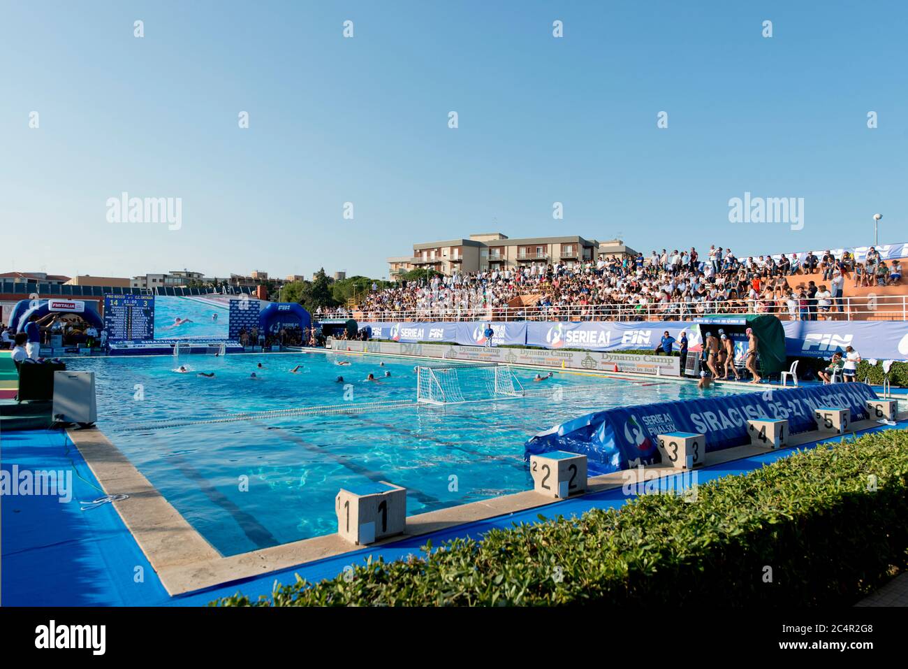 Final Six 2018. Italian water polo championship in Syracuse, Sicily Stock Photo