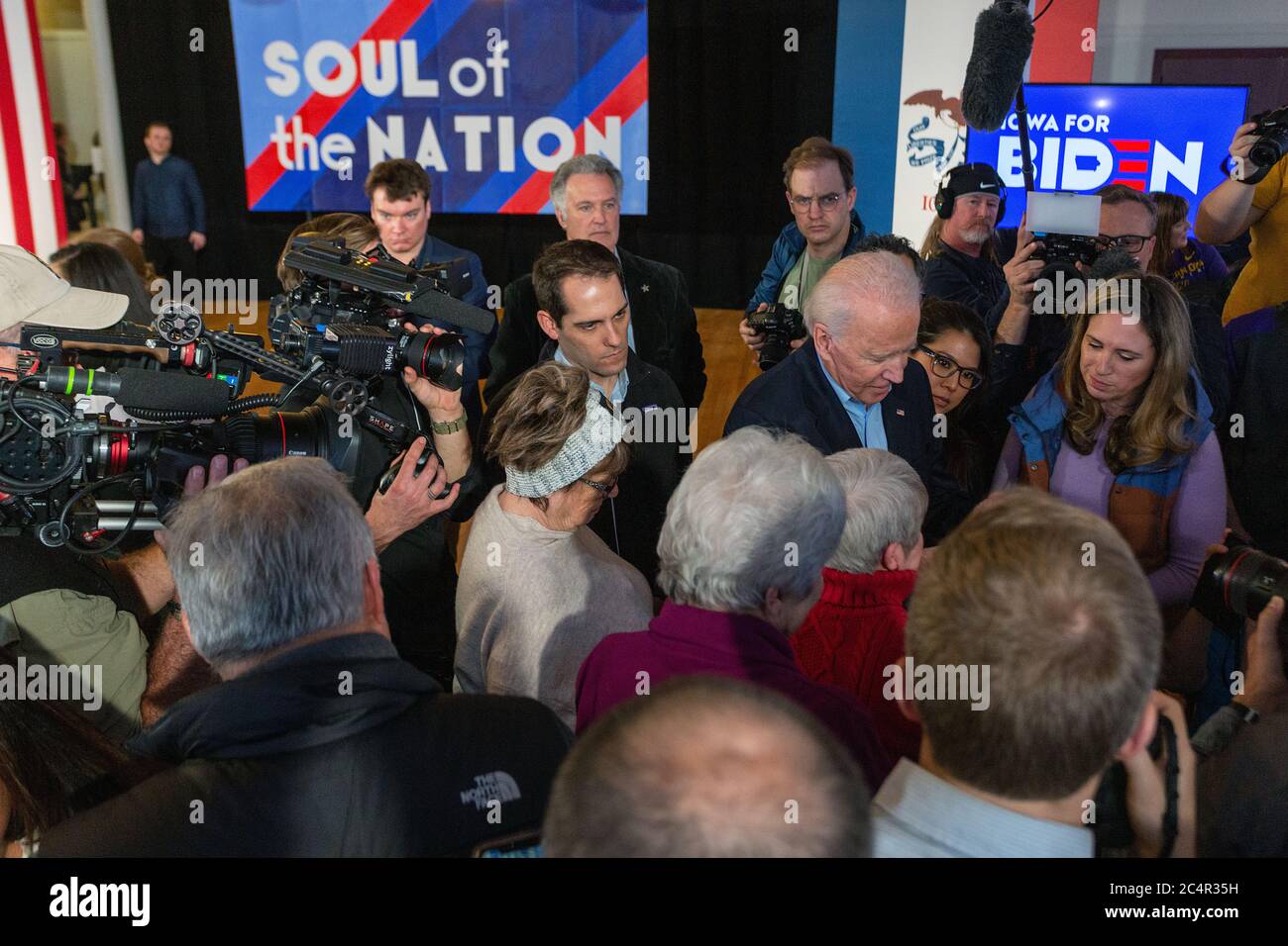 Former Vice President Joe Biden holding a presidential campaign rally ...