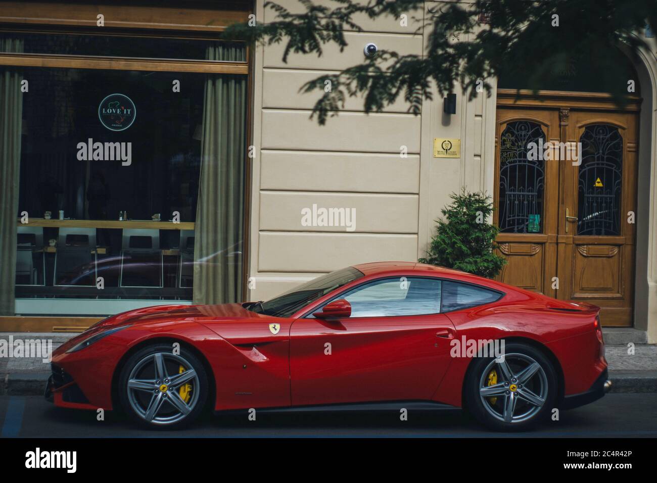 Ferrari on the street Stock Photo