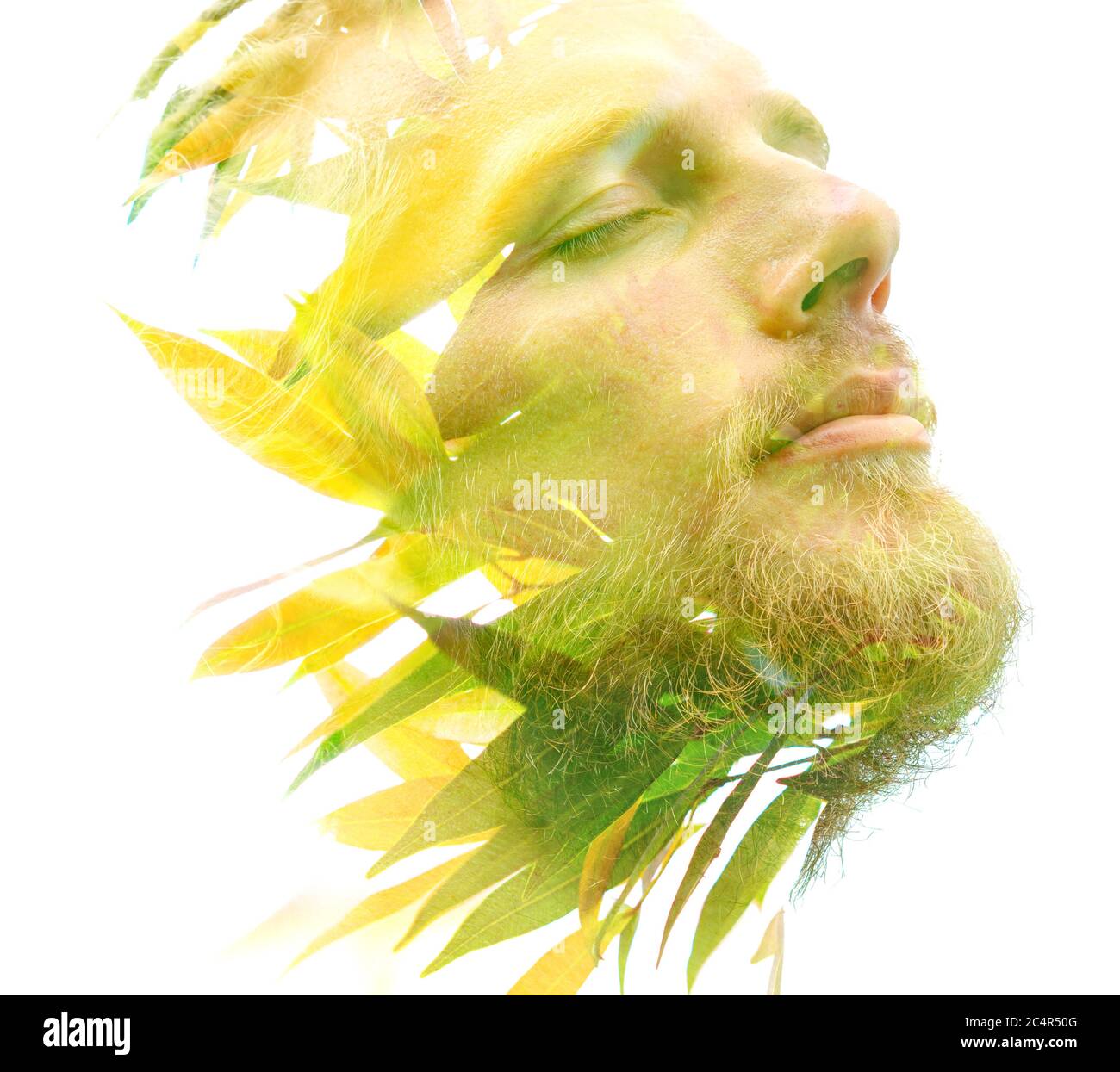 Surreal creative double exposure portrait Stock Photo - Alamy