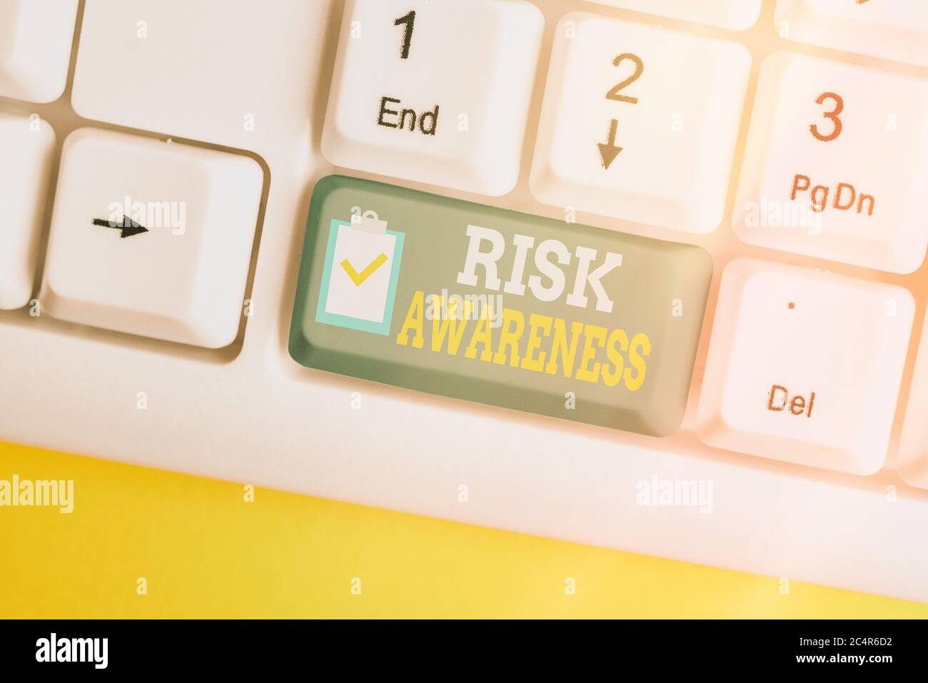 Writing note showing Risk Awareness. Business concept for recognizing ...