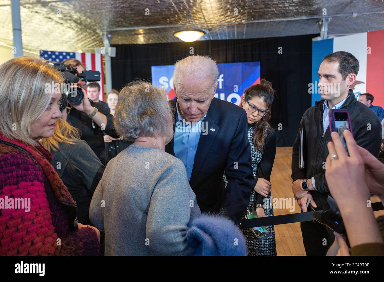 Former Vice President Joe Biden holding a presidential campaign rally ...