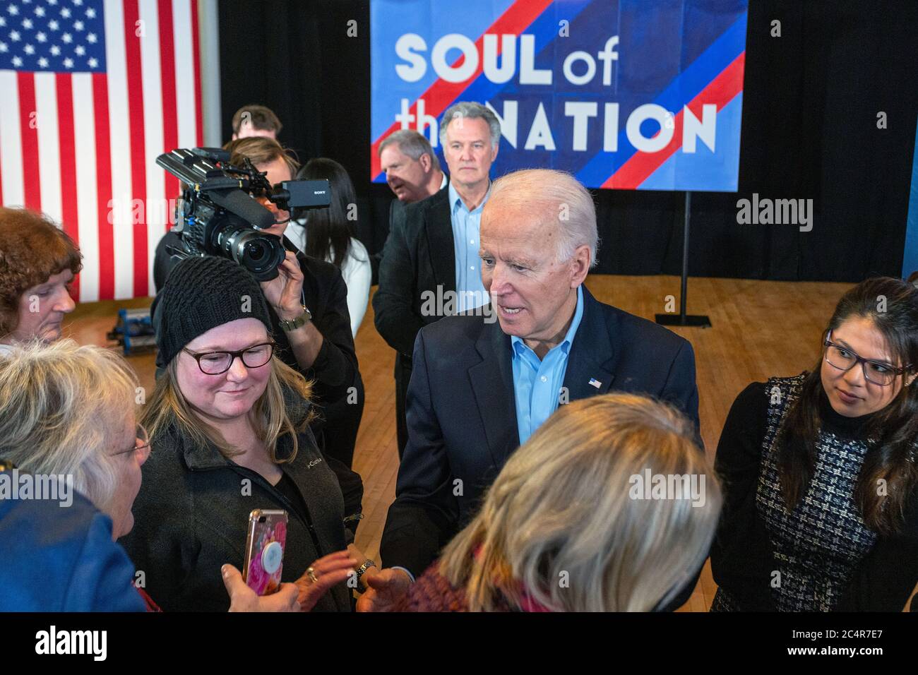 Former Vice President Joe Biden holding a presidential campaign rally ...
