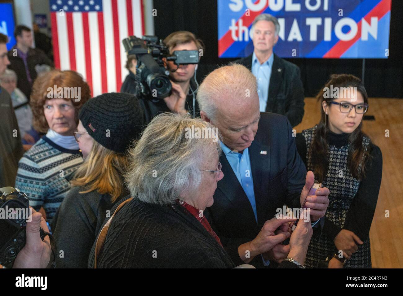 Former Vice President Joe Biden holding a presidential campaign rally ...