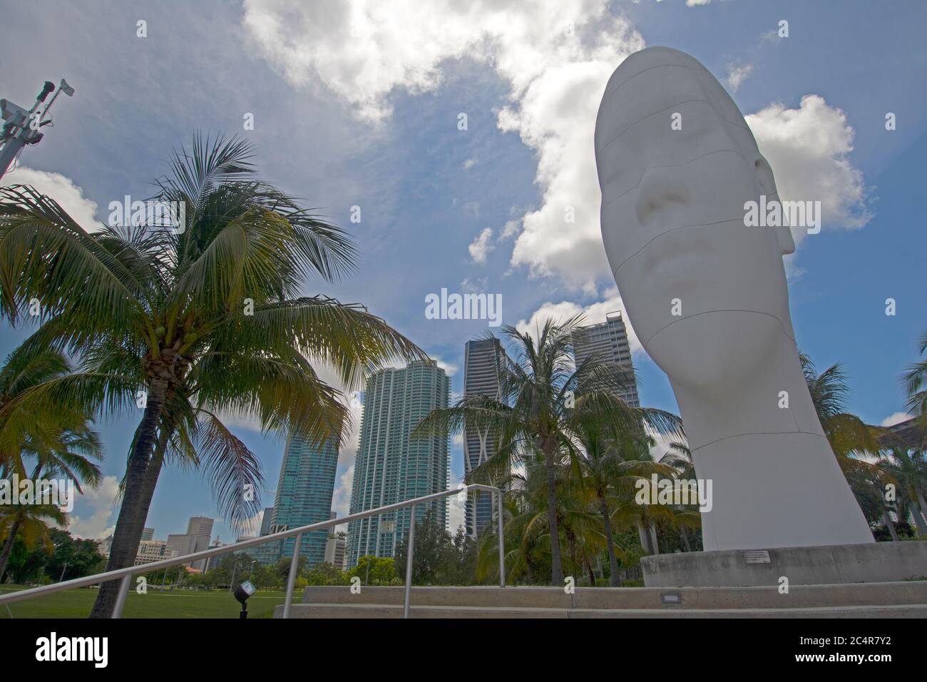 Looking into my dreams, Awilda, sculpture by Spanish artist Jaume Plensa, Perez Art Museum Miami, Downtown Miami, Florida, USA Stock Photo