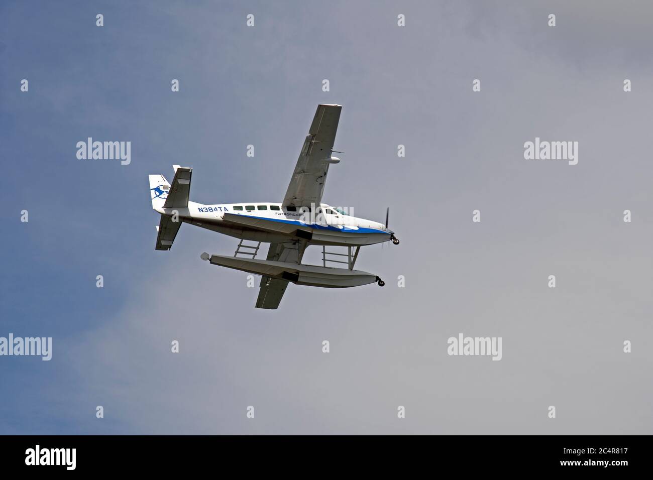 Sea plane up in the air, Miami, Florida, USA Stock Photo