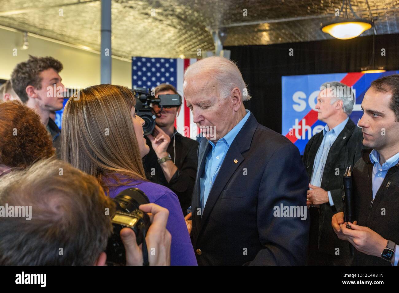 Former Vice President Joe Biden holding a presidential campaign rally ...