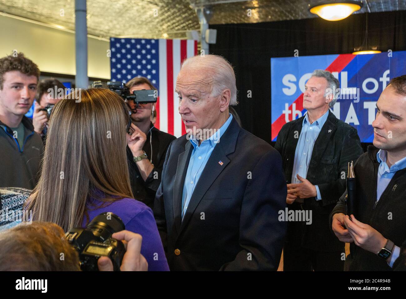 Former Vice President Joe Biden holding a presidential campaign rally ...