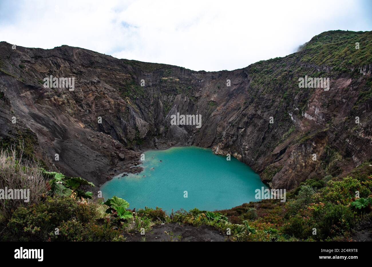 Volcano Irazu, colorful mineral lagoon, crater lake, Costa Rica National Park, cartago province, Central America, 3432 meters high Stock Photo