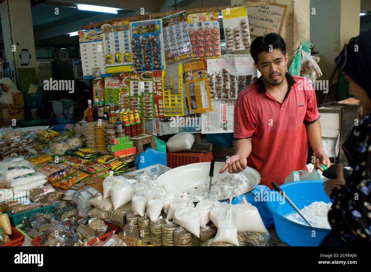 Groceryseller at the central market of Kota Bahru Stock Photo Alamy