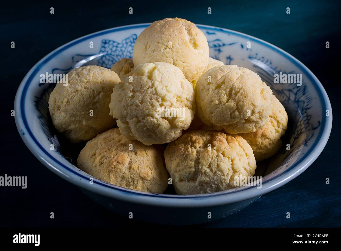 A plate full with a traditional food from paraguay. Typical paraguayan cheese dough Stock Photo