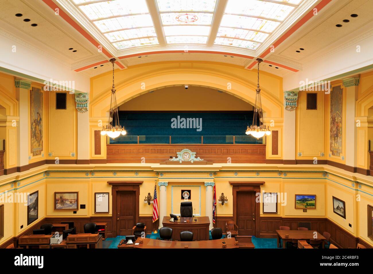 Senate Chamber in the State Capitol,Cheyenne,Wyoming,USA Stock Photo