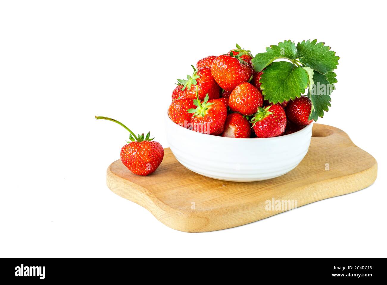 Fresh strawberries in a bowl isolated on white background Stock Photo ...